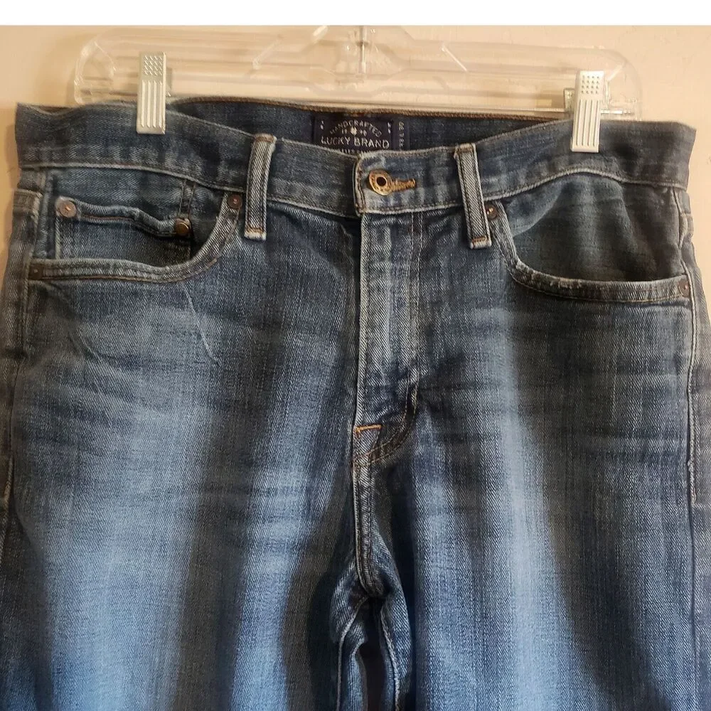 Lucky Brand Jeans Mens 33x30 Blue Denim 363 Vintage Straight Ripped Street Wear